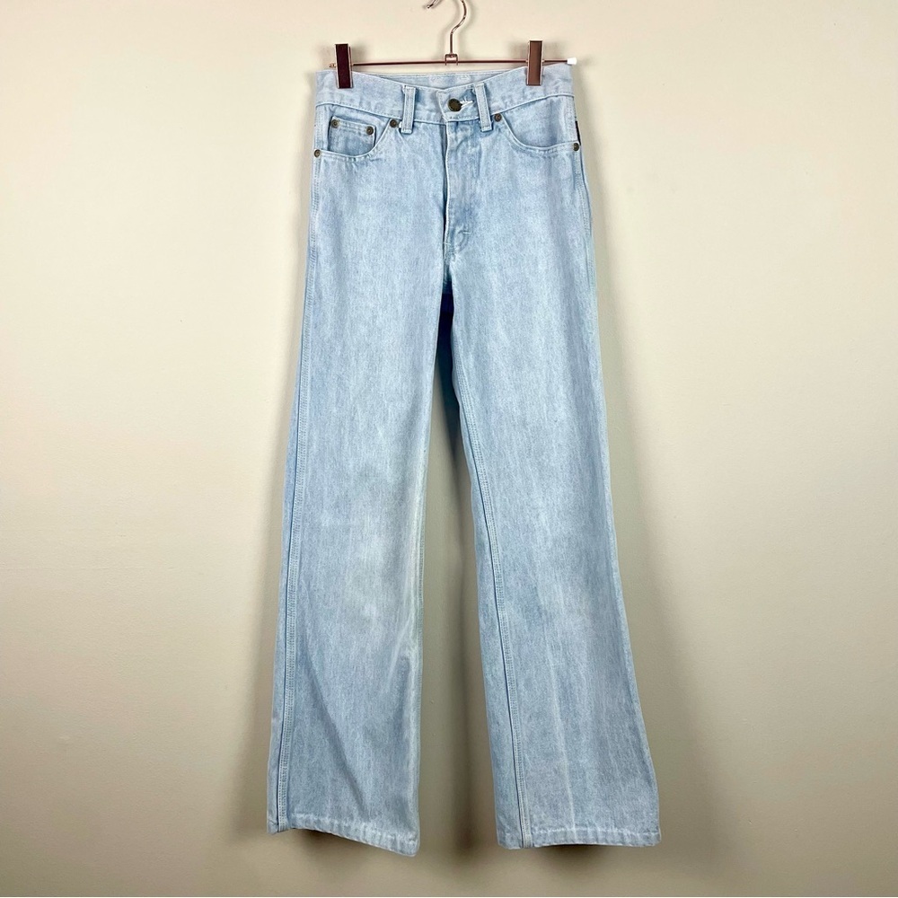 French Star Vintage 70s Jeans‎ High Rise Light Wash Zipper Back Pocket Size 27